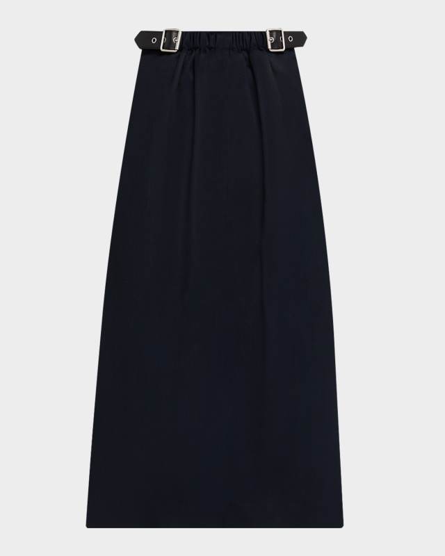 Belted Crop Straight-Leg Trousers